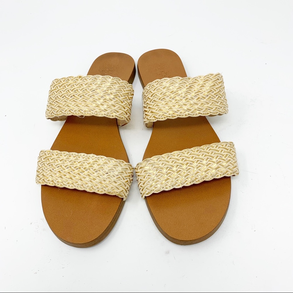VINCE CAMUTO Sandals Rhonda Slip-on Gold Leather